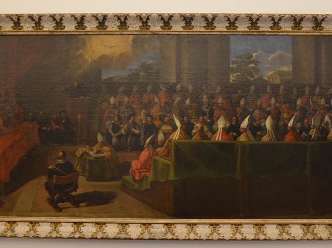 “Il Concilio ritrovato: un antico dipinto racconta la storia del Concilio di Trento”.