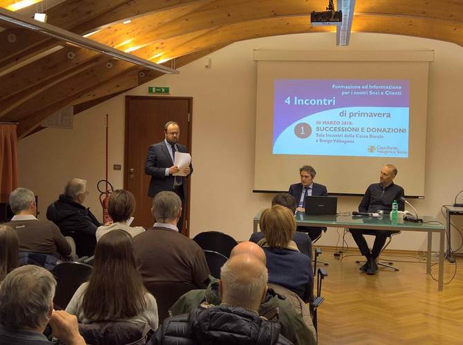 Cassa Rurale Valsugana e Tesino: incontri di primavera Ha preso il via il ciclo di incontri promosso dall'istituto di credito cooperativo su temi di pubblico interesse indirizzato ai soci e ai clienti.