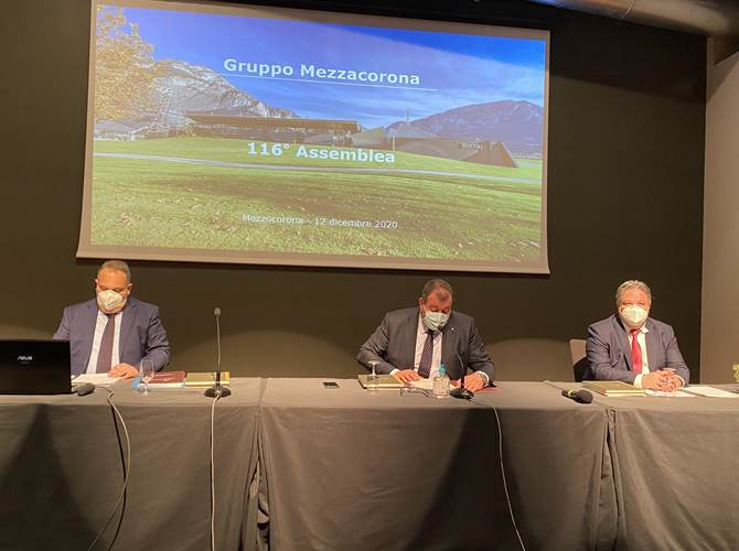 Gruppo Mezzacorona, Rigotti rieletto presidente, crescono fatturato e assunzioni. Si è tenuta sabato 12 dicembre la 116ª Assemblea generale dei soci del Gruppo Mezzacorona celebrata con la formula del Rappresentante designato, a causa dell’emergenza Covid-19.Cresce il fatturato a 194 milioni (+3,7%), liquidato distribuito ai soci a 64 milioni.Il presidente Luca Rigotti: investimenti importanti sul fronte della sostenibilità. Nel 2020 abbiamo assunto 7 nuovi collaboratori, nemmeno un’ora di cassa integrazione.Il direttore generale Francesco Giovannini. Con il Covid settore Horeca in forte calo, compensato dalla grande distribuzione