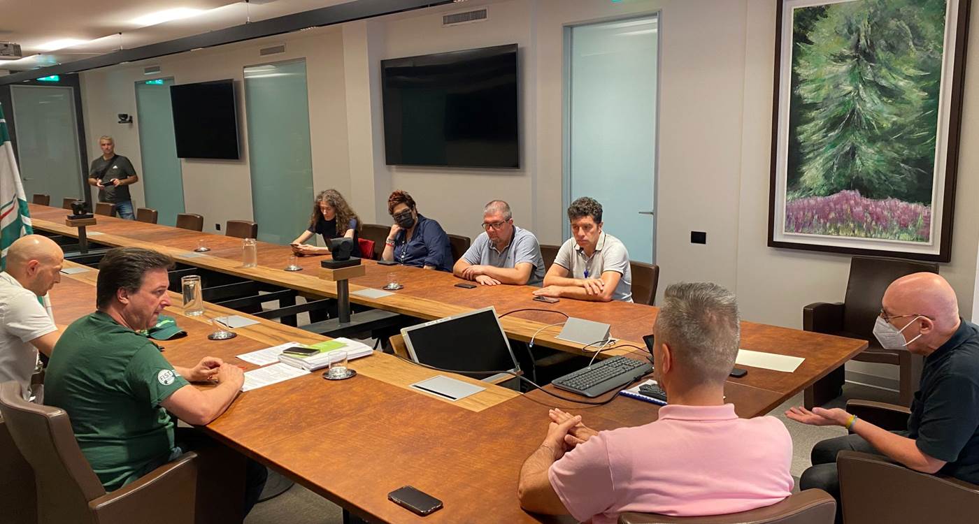 Un momento dell'incontro con Italo Monfredini (da dx) e Alessandro Ceschi