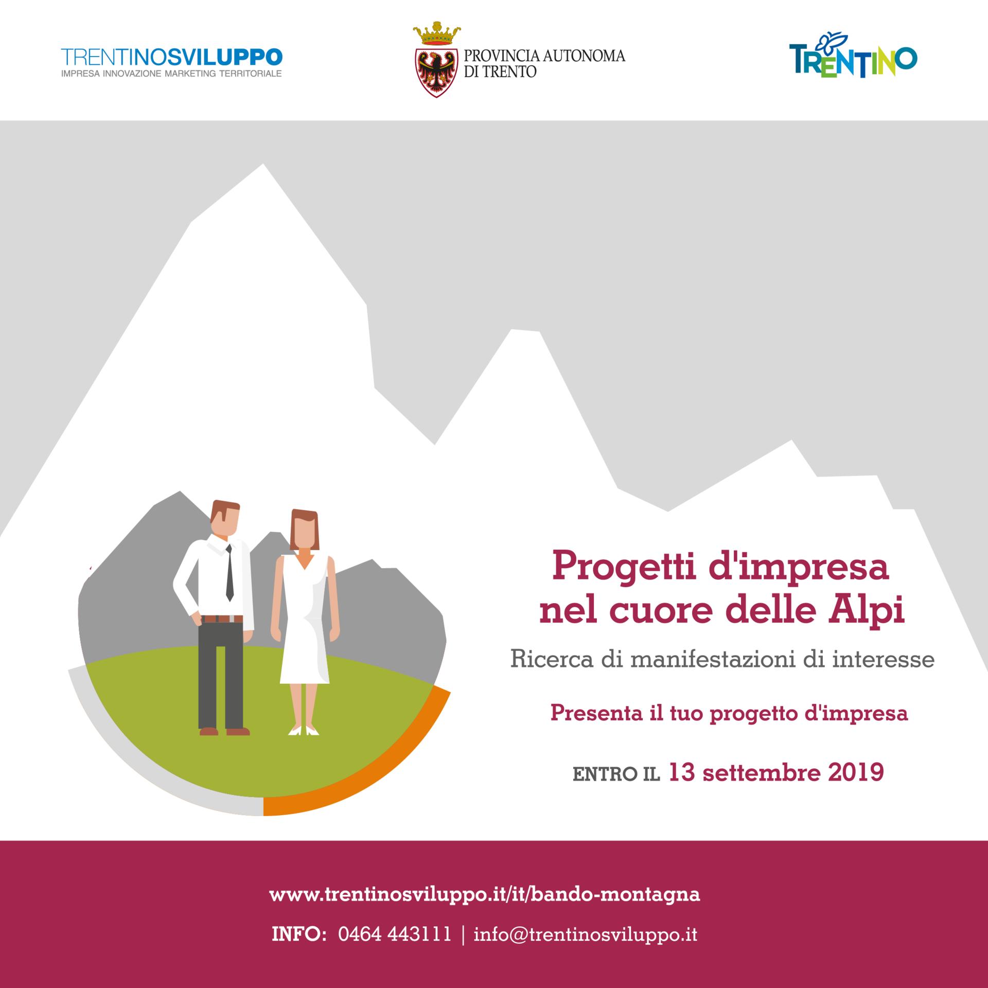 In linea con i nuovi indirizzi della Giunta provinciale, pubblicato il bando di Trentino Sviluppo per imprenditori in piccoli centri sopra i 400 metri di altitudine. Presenta il tuo progetto entro il 13 settembre.