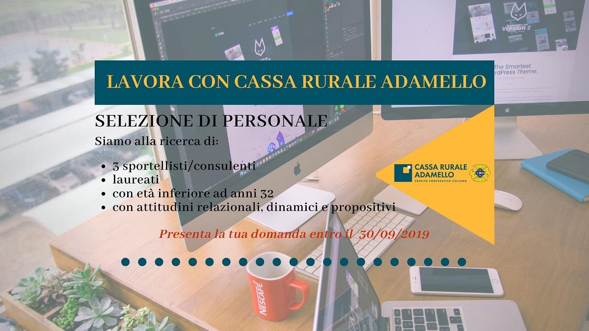 Cassa Rurale Adamello ha indetto uno specifico bando di selezione rivolto ai giovani del territorio che sono interessati ad intraprendere un percorso professionale in banca.