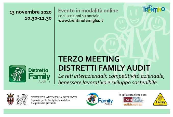 La terza edizione del meeting “Distretti Family audit” sarà online L’evento si terrà venerdì 13 novembre con orario 10.30-12.30.