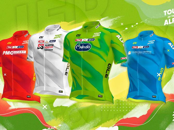Le maglie dei leader del Tour of the Alps 2022