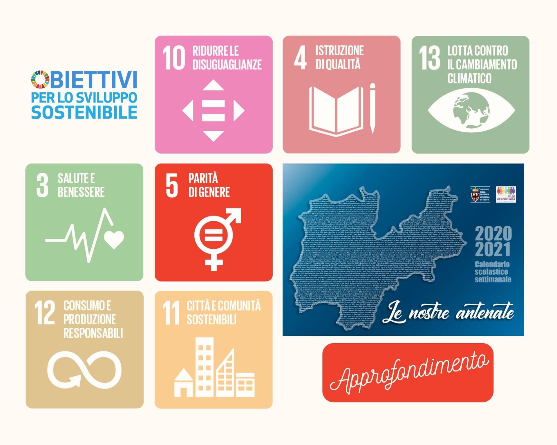 Il calendario scolastico delle trentine Per conoscere, ogni giorno, una donna che ha contribuito allo sviluppo, sociale e culturale, del Trentino. Per scaricare il calendario clicca qui