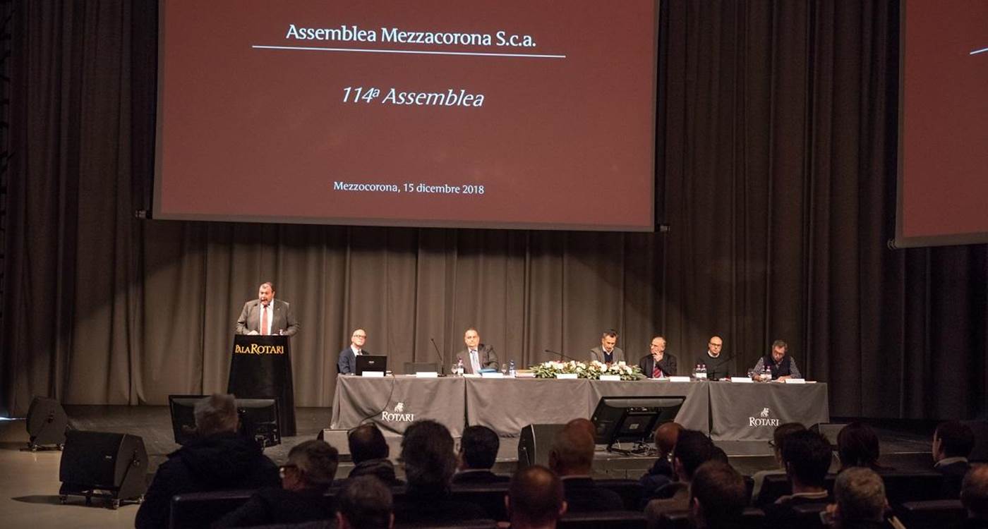 Si è tenuta la 114ª assemblea generale dei soci del Gruppo Mezzacorona presso il PalaRotari di Mezzocorona.