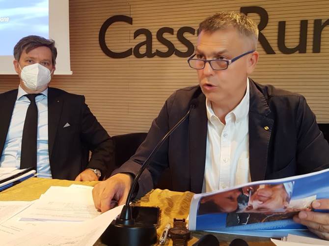 Da sinistra Michele Moser e il presidente Germano Preghenella