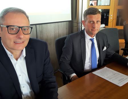 Da sinistra Federico Barbi direttore commerciale e Stefano Albasini presidente Trentingrana Concast